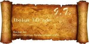 Ibolya Tünde névjegykártya