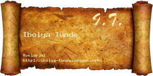 Ibolya Tünde névjegykártya